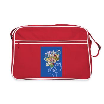 Blumenfrau - Retro Tasche - Rot/Weiß - Vorne