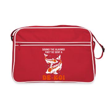 Koi Koi Koi Koi Koi Fisch Koi Karpfen - Retro Tasche - Rot/Weiß - Vorne