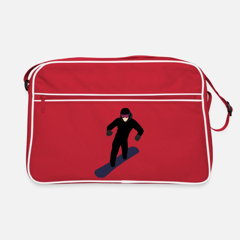 Dynamischer Snowboarder Retro Tasche