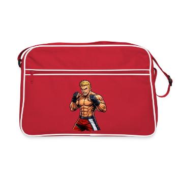Combattant de MMA avec des muscles - Sac Retro - rouge/blanc - Devant