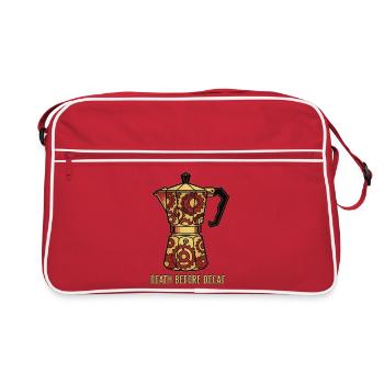 Mort avant le tatouage de cyclage du pot moka décaféiné - Sac Retro - rouge/blanc - Devant