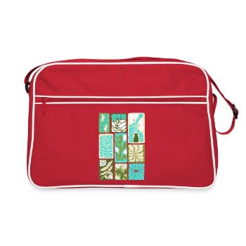 Mosaïque Botanique coloré - Sac Retro - rouge/blanc - Devant