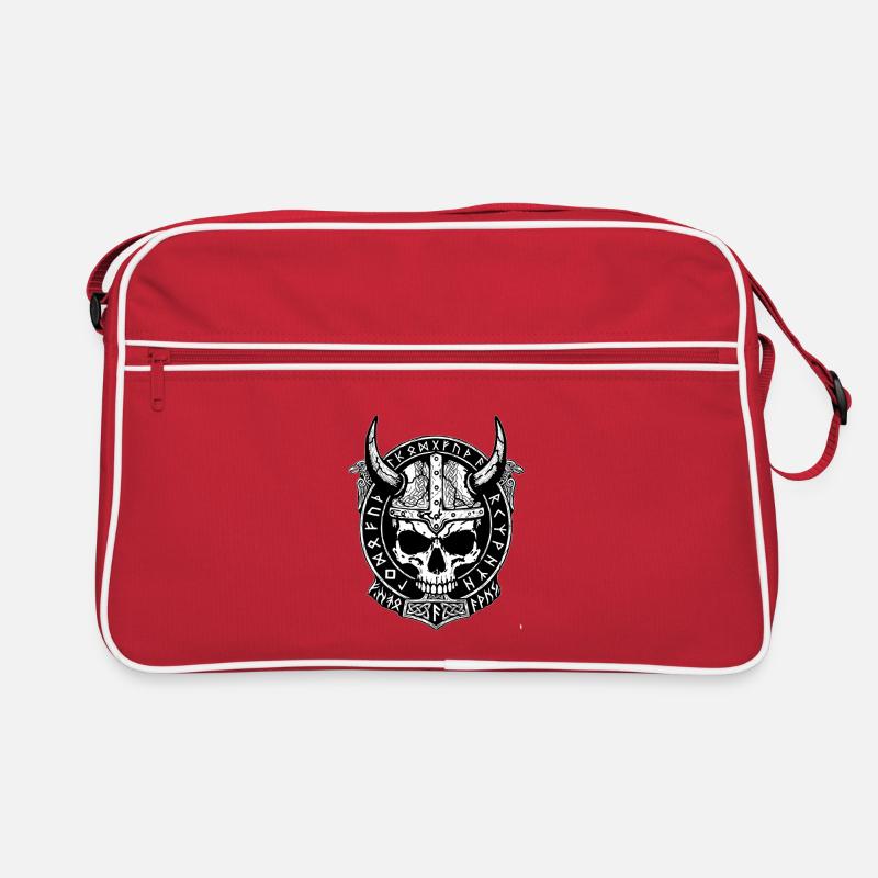 Viking skull on a shield Retro Bag