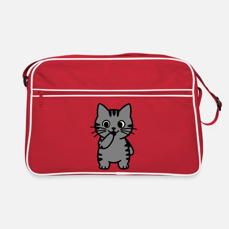 tigerkatze-steht-dreifarbig Retro Tasche
