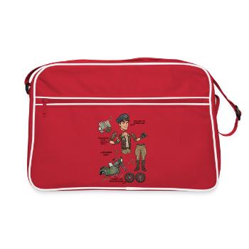 Rugged Adventurer Paper Doll - Retro Tasche - Rot/Weiß - Vorne
