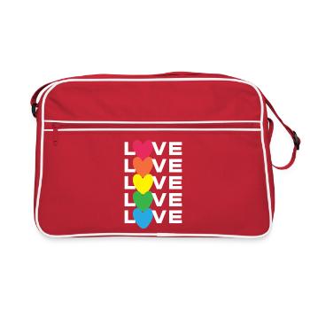 Mois de la fierté LGBT - Love is Love - Sac Retro - rouge/blanc - Devant