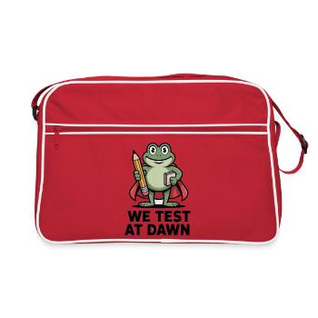 Enseignant Grenouille We Test At Dawn Coordinateur de la journée de test - Sac Retro - rouge/blanc - Devant