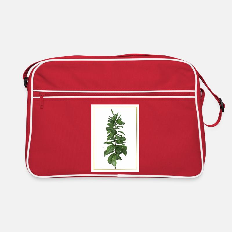 Green plant in gold frame Retro Bag