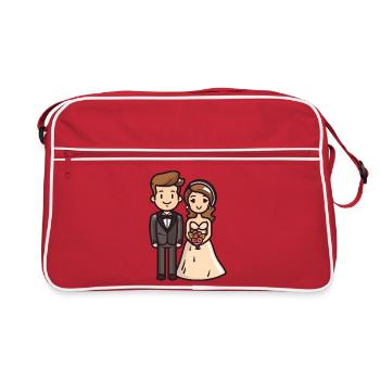 Couple marié marié - Sac Retro - rouge/blanc - Devant