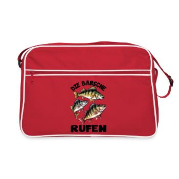 Die Barsche rufen - Retro Tasche - Rot/Weiß - Vorne