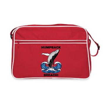 Humpback Whale Breach Sea Humpback Whale - Retro Bag - red/white - Front