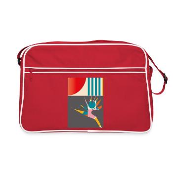 Geometric Bird of Paradise Flower Modern Retro Art - Retro Bag - red/white - Front