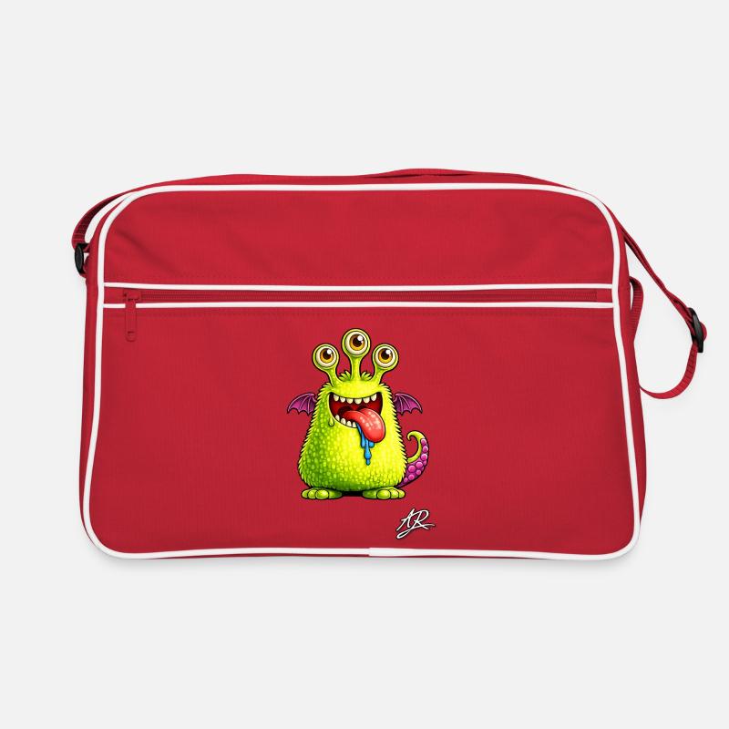 Monstre vert à trois yeux Sac Retro