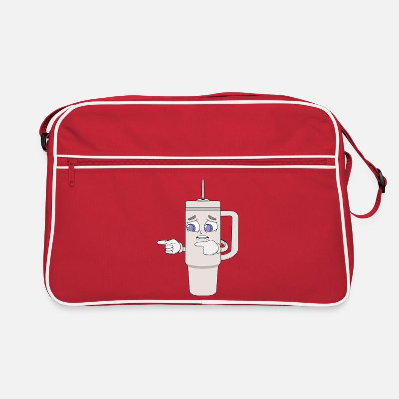 Besorgtes Shaker-Cup-Maskottchen Retro Tasche