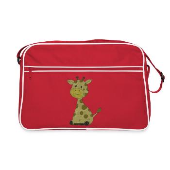 Giraffe funny - Retro Bag - red/white - Front