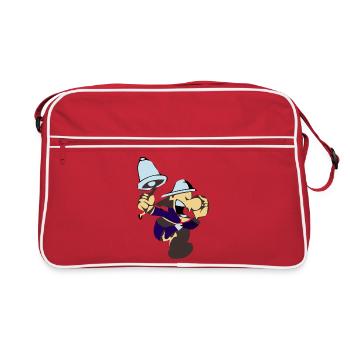 Funny crier with bell cartoon - Retro Bag - red/white - Front