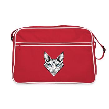 Blue three-eyed sphinx - Retro Bag - red/white - Front