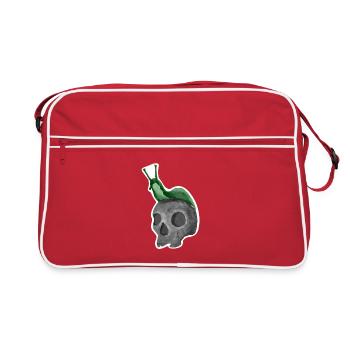 Crâne avec escargot - Sac Retro - rouge/blanc - Devant