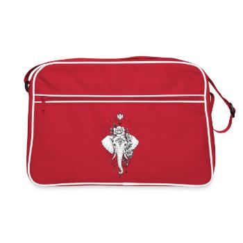 Floral elephant mandala jewelry - Retro Bag - red/white - Front