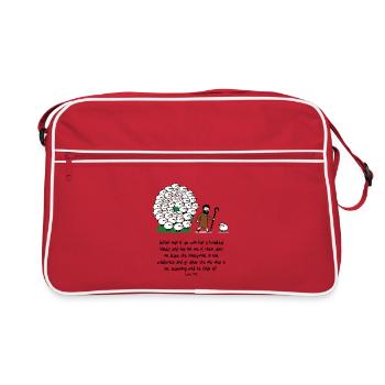 Shepherd and flock: comic scene - Retro Bag - red/white - Front