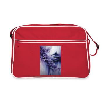Pagode violette et fleurs - Sac Retro - rouge/blanc - Devant