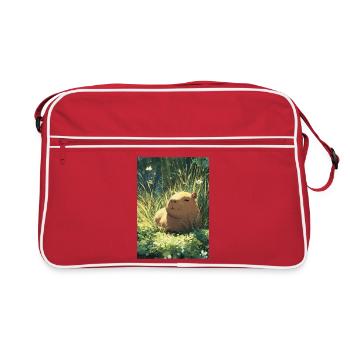Hamster soleil dans l'herbe - Sac Retro - rouge/blanc - Devant