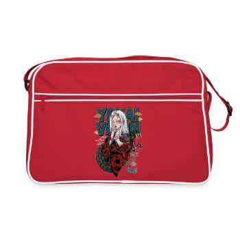 Yokai Serpent Oni Girl Japanese Streetwear Art - Retro Bag - red/white - Front