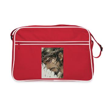 Portrait couronne épines - Sac Retro - rouge/blanc - Devant
