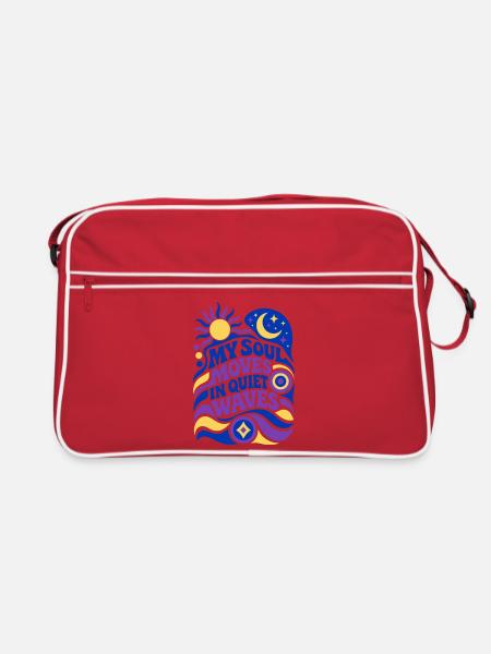 My soul moves in quiet waves - Retro Tasche - Rot/Weiß