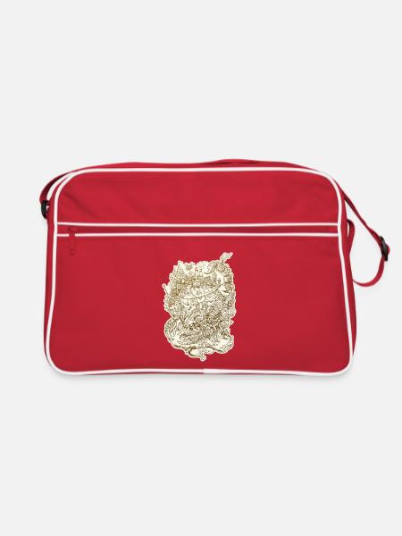 Doodle Skorpion - Retro Tasche - Rot/Weiß