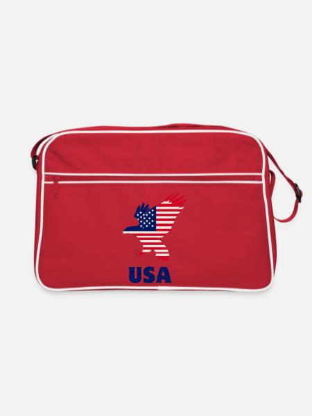 Flag verwenden - Retro Tasche - Rot/Weiß
