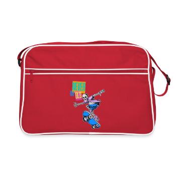 Oldschool Skater – Never too old - Retro Tasche - Rot/Weiß - Vorne