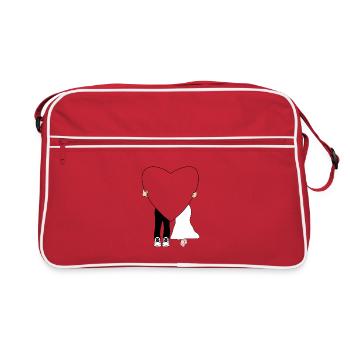 Love Language – Couple Heart - Retro Tasche - Rot/Weiß - Vorne