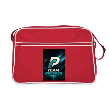 Pfeffer Team Logo Familienname Nachname Fimrma - Retro Tasche - Rot/Weiß - Vorne