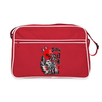 Japan – Land der aufgehenden Sonne - Retro Tasche - Rot/Weiß - Vorne