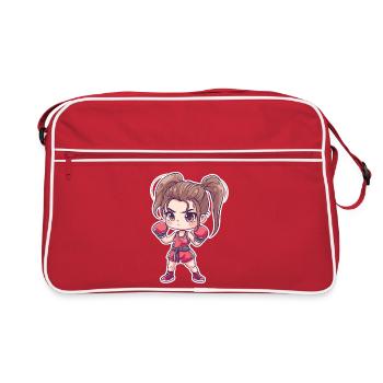 Kleine Kickboxerin Anime Look - Retro Tasche - Rot/Weiß - Vorne