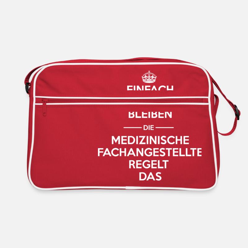 MFA - Ruhig bleiben - Retro Tasche - Rot/Weiß