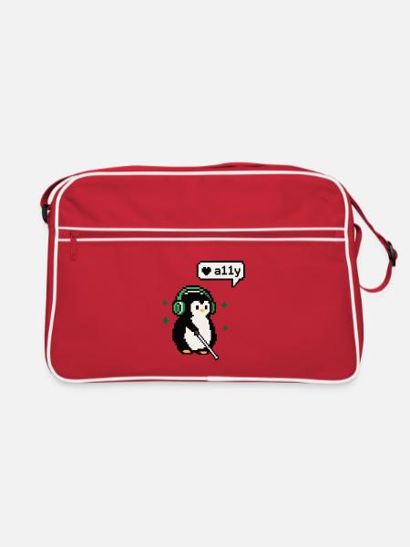 A11y Penguin - Pixel Accessibility - Retro Tasche - Rot/Weiß
