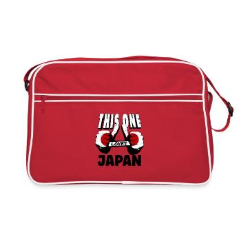 Japan Flagge Used Look Nihon Japanische Fahne - Retro Tasche - Rot/Weiß - Vorne