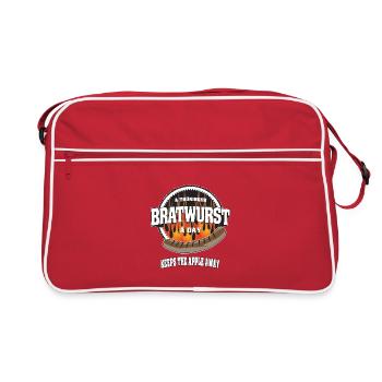 A thüringer Bratwurst a day keeps the apple away - Retro Bag - red/white - Front