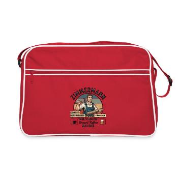 Der Zimmermann - Retro Tasche - Rot/Weiß - Vorne