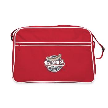 A Bratwurst a day keeps the apple away - Retro Bag - red/white - Front