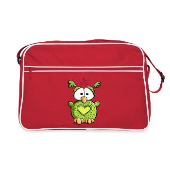 Hibou dans l'amour - Sac Retro - rouge/blanc - Devant