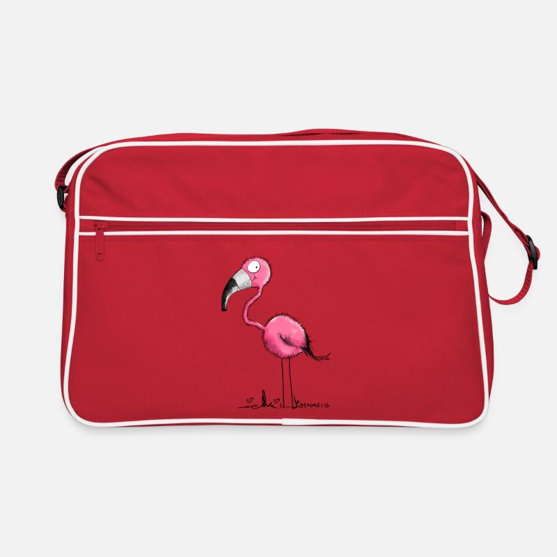 Der Flamingo - Retro Tasche - Rot/Weiß