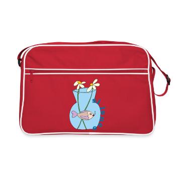 Poisson dans un bocal - Sac Retro - rouge/blanc - Devant