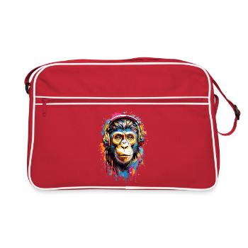 Coole Affe - Retro Tasche - Rot/Weiß - Vorne