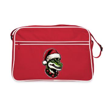 T-Rex de Noël : l’ des fêtes des dinosaures - Sac Retro - rouge/blanc - Devant