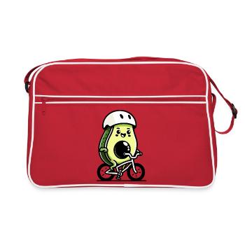 Pedaling Pit: The Cycling Avocado - Retro Bag - red/white - Front