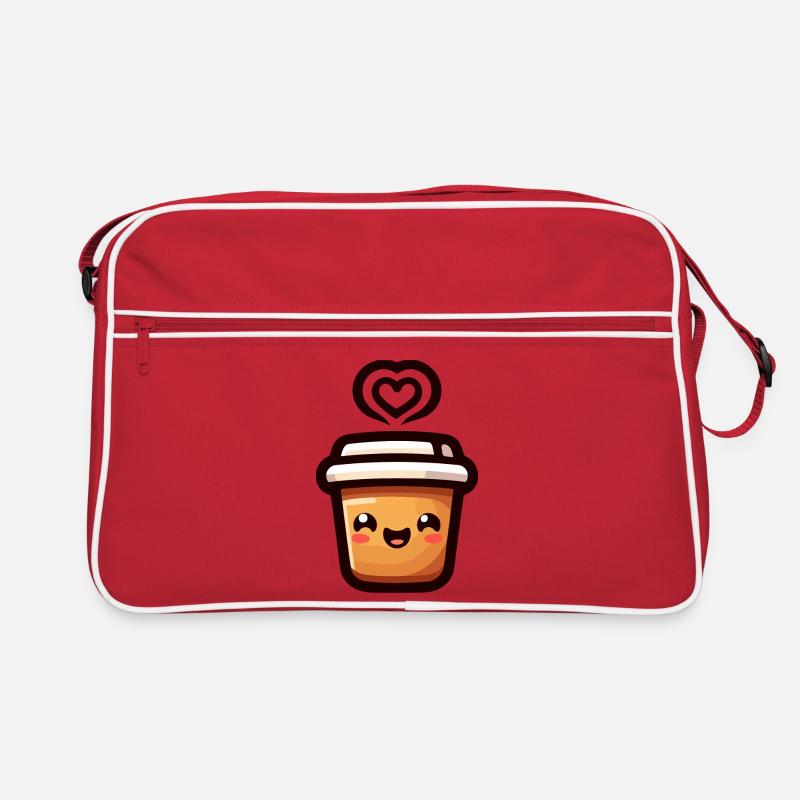 Caffeine Cutie: Der fröhliche Java Retro Tasche