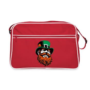 Leprechaun Irland - Retro Tasche - Rot/Weiß - Vorne